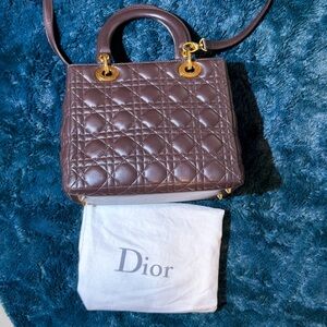 Dior Dark Brown Quilted Shoulder Bag